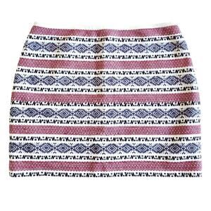 MADEWELL jacquard textured mini pencil skirt in Aztec eyelet white Size 12 NEW